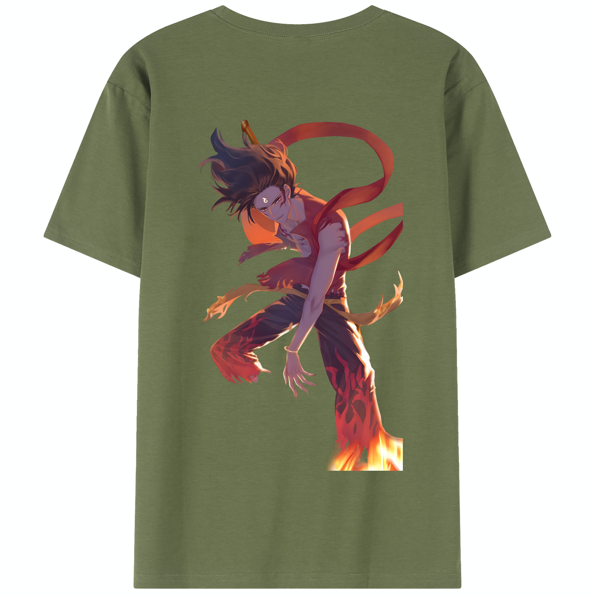（画像用） Ne Zha 2 ナタ 魔童の大暴れ 綿100％半袖Tシャツ（背面プリント）